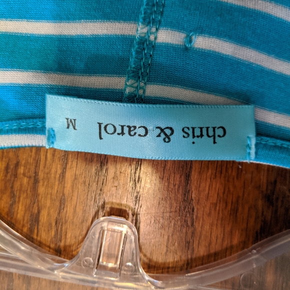 Tunic teal and white,  button detail. NWOT - Picture 3 of 3